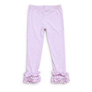 Girls Lavender Ruffle Hem Leggings Pants Size 130 (7/8)